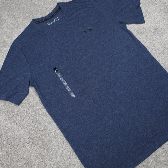 Under Armour Threadborne Shirt NWT Mens Small Blue Loose Fit Heatgear Polyester - Picture 6 of 11